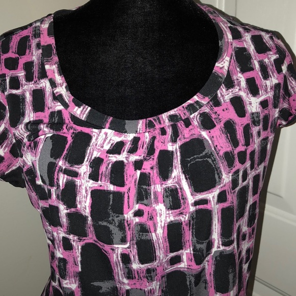 Pink &black Blouse 👚 size large by Worthington - Picture 2 of 5
